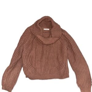 Moon & Madison Brownish-Pink Cowl Neck Sweater